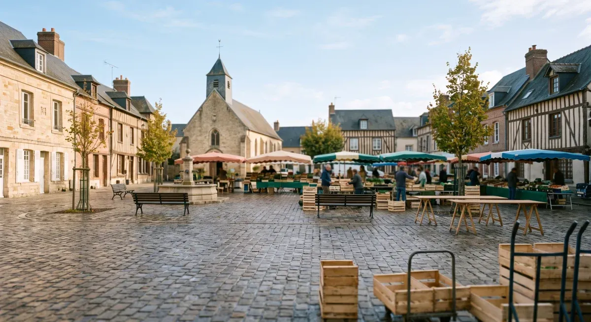Une animation locale sur une place de village