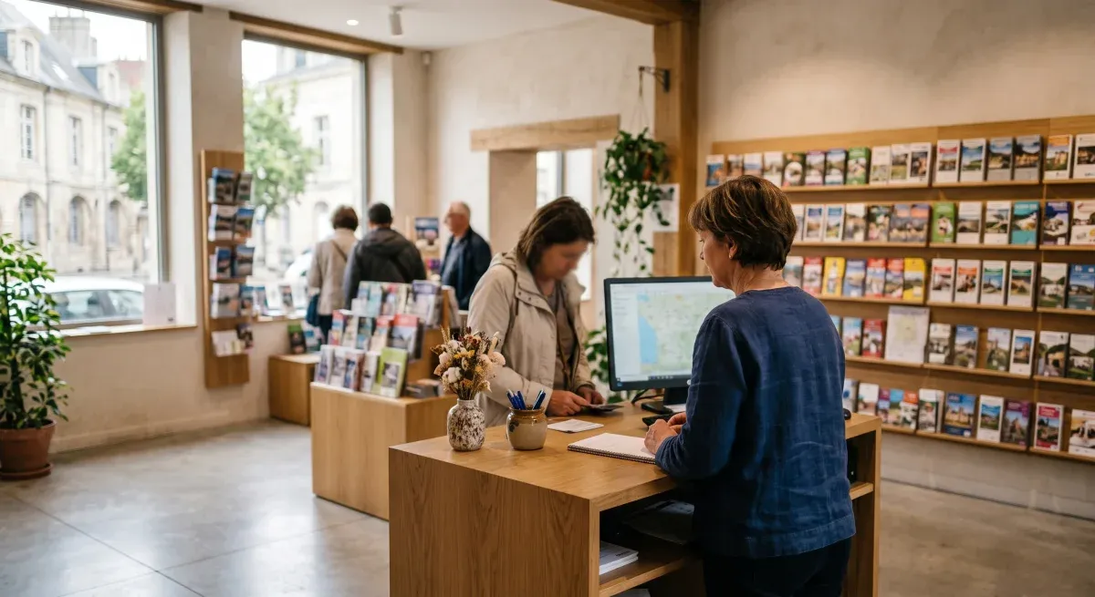 Accueil et information des visiteurs dans un office de tourisme